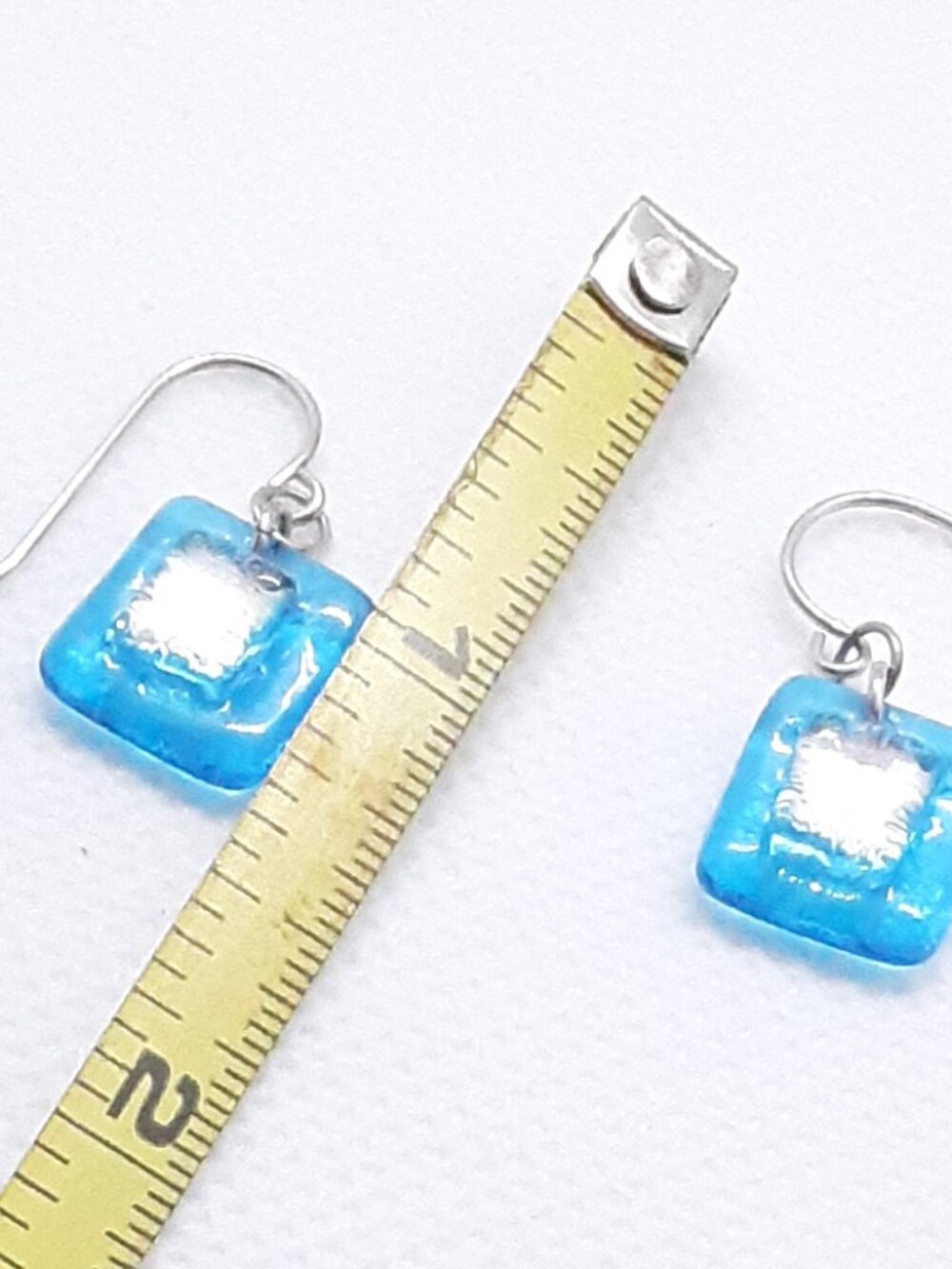 HOST PICK!!  NEW ocean blue glass French wire earrings - Picture 9 of 10